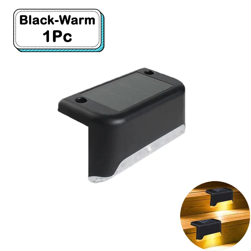 Outdoor Solar Step Lights Warm White LED Waterproof Stair Path Lighting for Garden Patio Fence Balcony Decoration Solar Power