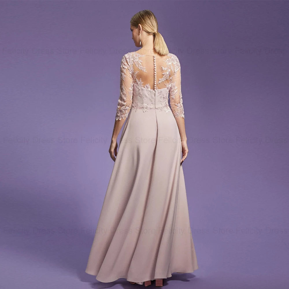 FELICITY Customized A-Line Mother of the Bride Dresses Elegant Wedding Guest Dresses Split Front Appliques Formal Occasion Gowns