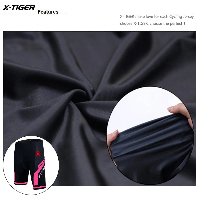 X-TIGER Women Cycling Shorts 3D Gel Padded Shockproof MTB Mountian