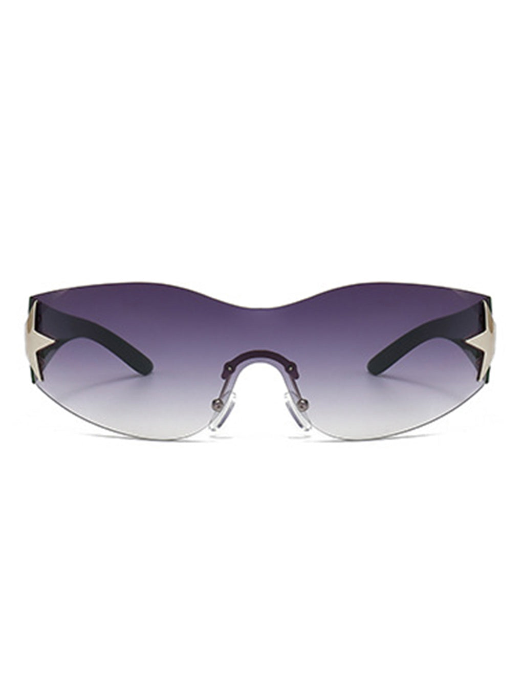 Vyrin - Star Designed Rimless Sleek Wraparound Shield Sunglasses