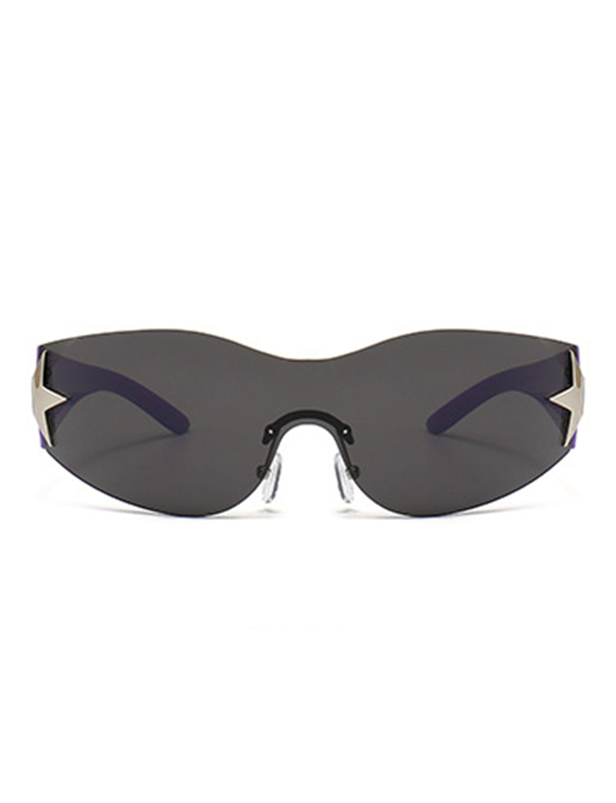 Vyrin - Star Designed Rimless Sleek Wraparound Shield Sunglasses