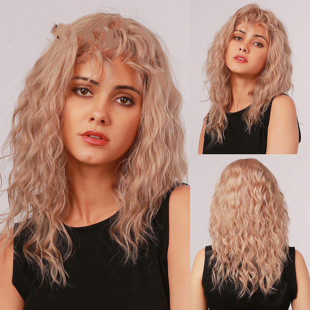 Curly Ombre Brown Blonde Synthetic Wigs