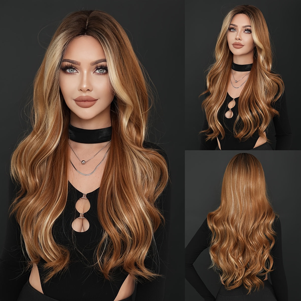 Elegant Ombre Brown Curly Wig