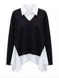 Elegant Knit Layered Blouse