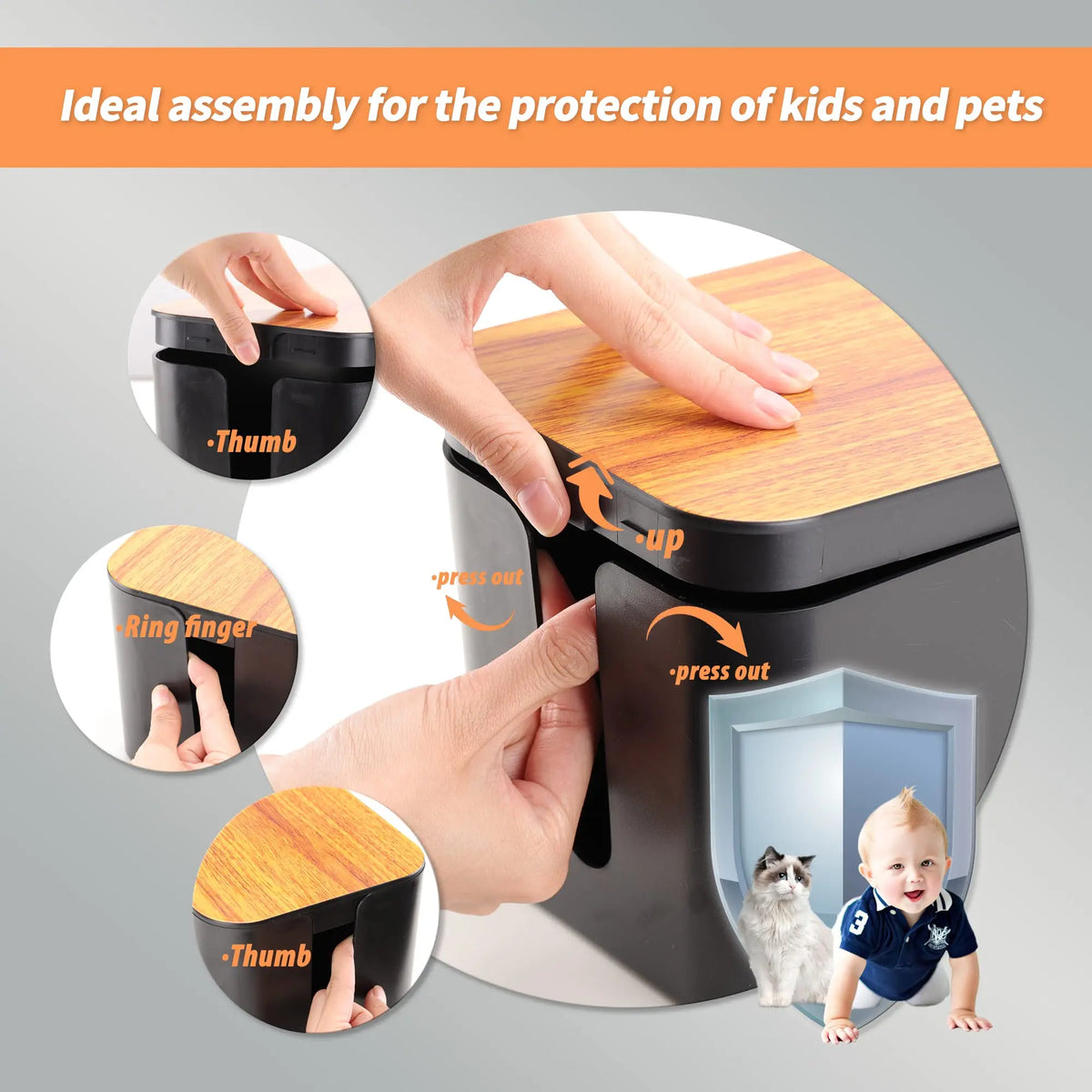 Cable Management Box, Cable Management Kit for Power Strip to Hide Wires, Cord Organizer Boxes, for Home and Office