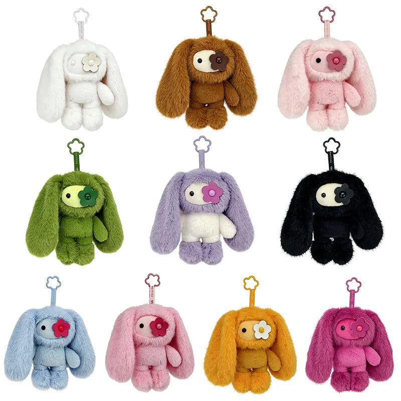 Cute Juju Rabbit Plush Keychain Flower Eye Bunny Stuffed Doll Kawaii