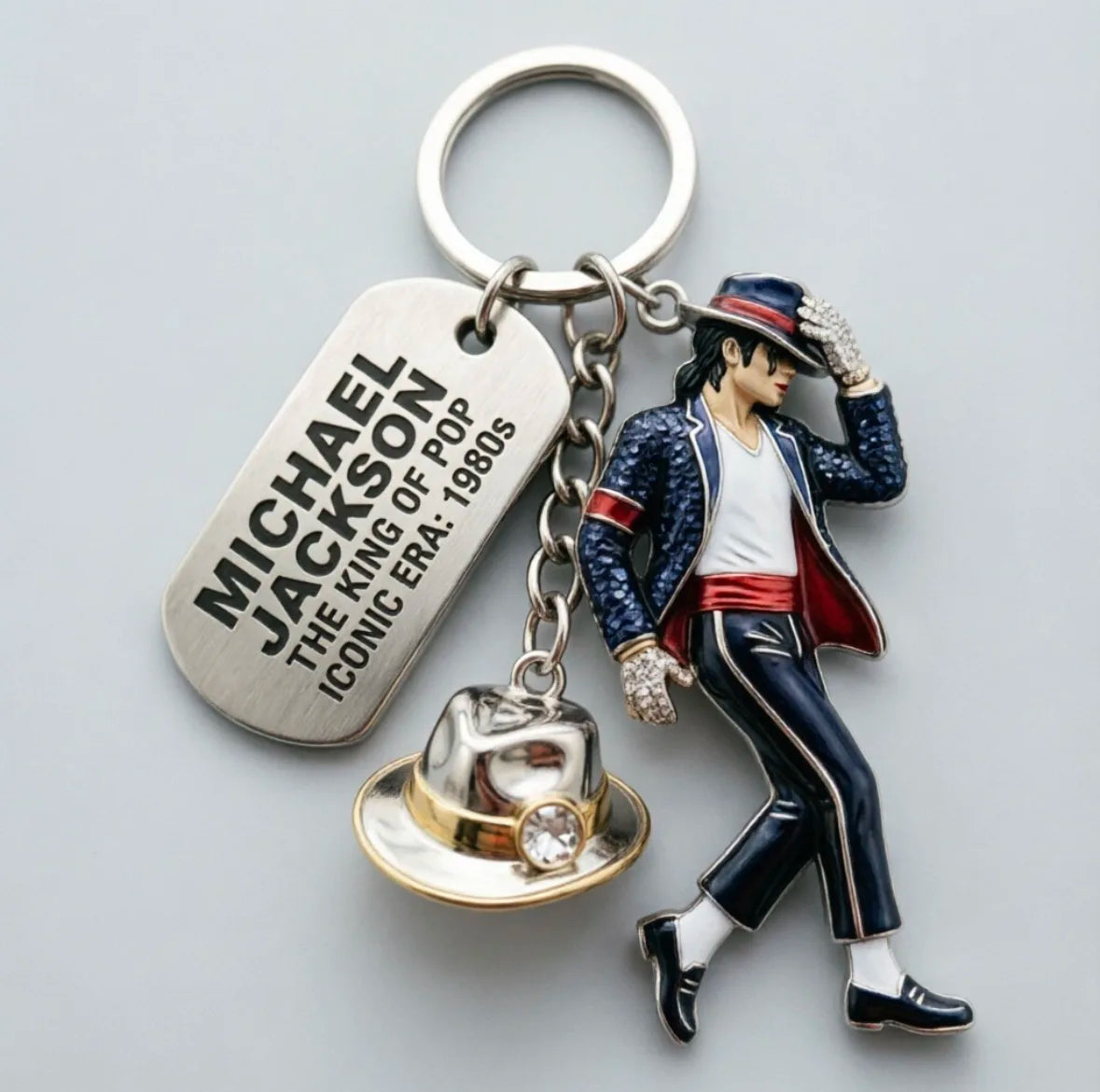 Michael Jackson Keychain, Classic Dance King Pendant Key Ring, Fashion