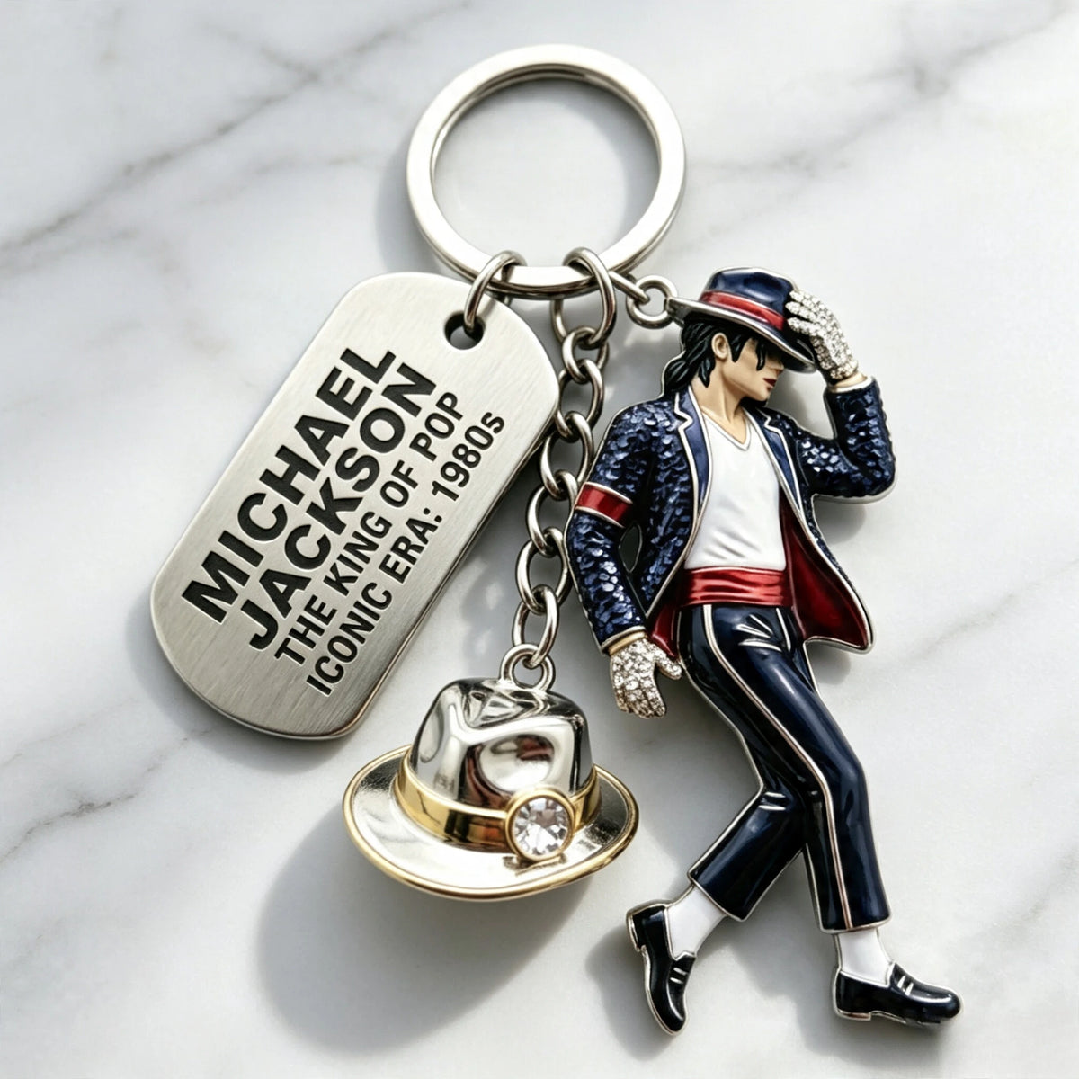 Michael Jackson Keychain, Classic Dance King Pendant Key Ring, Fashion