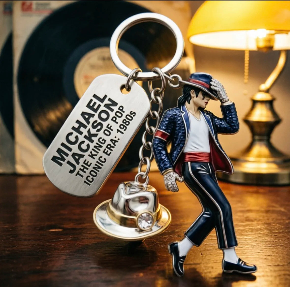 Michael Jackson Keychain, Classic Dance King Pendant Key Ring, Fashion