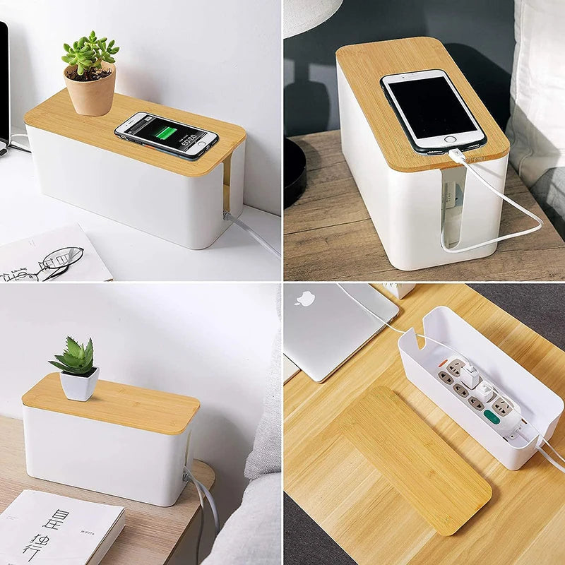 Cable Management Box, Cable Management Kit for Power Strip to Hide Wires, Cord Organizer Boxes, for Home and Office