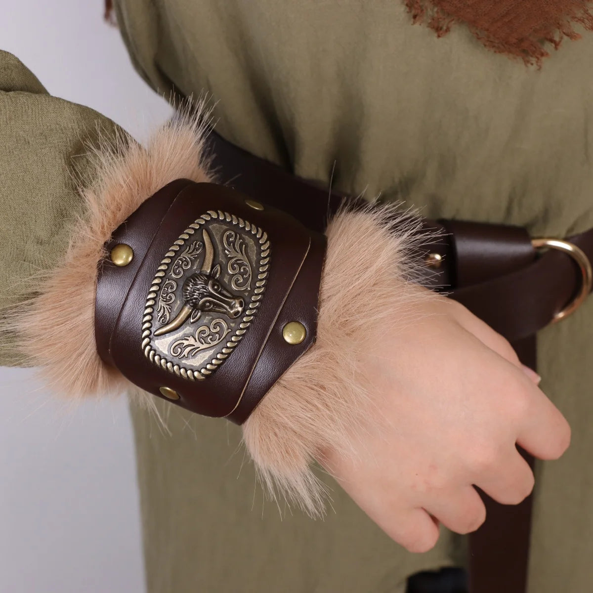 Medieval Viking PU Wrist Guards for LARP, Viking Warrior & Knight Arm