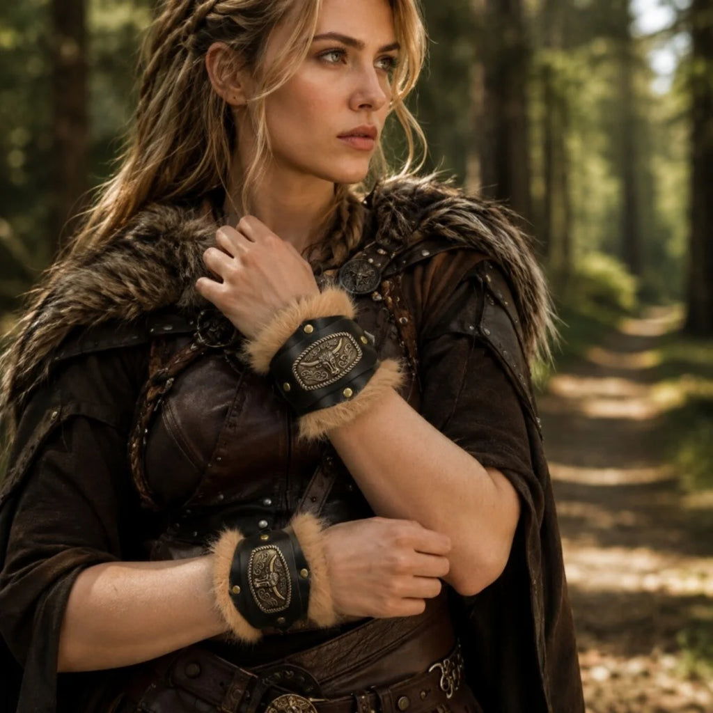 Medieval Viking PU Wrist Guards for LARP, Viking Warrior & Knight Arm