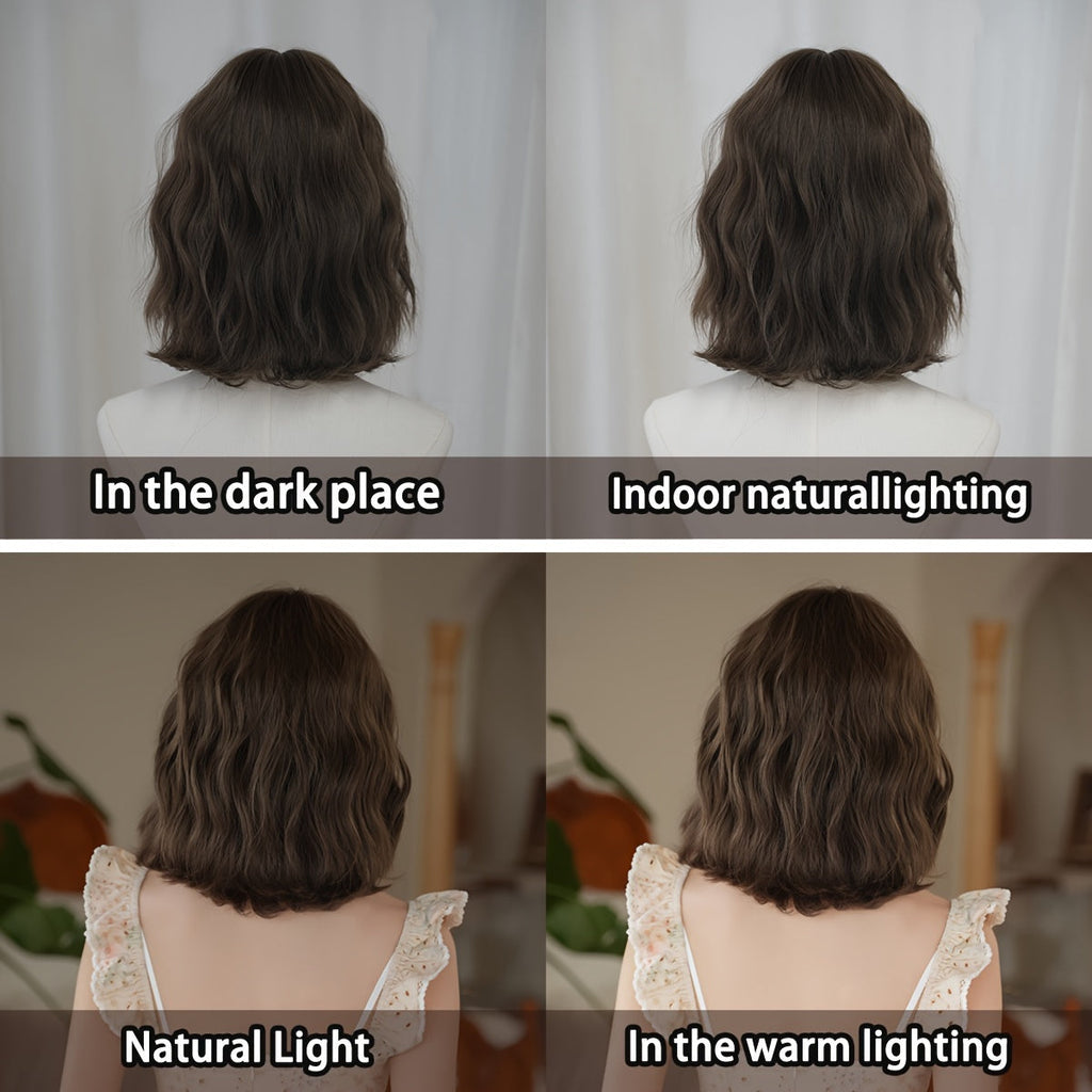 WIGS Short Water Wave Bob Wig