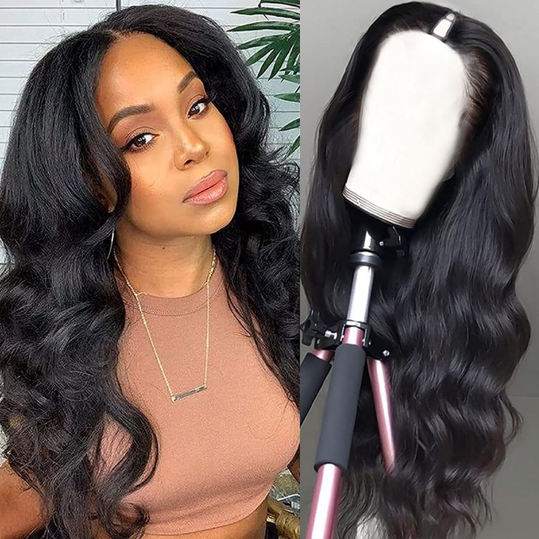Dosacia V Part Wigs Body Wave Brazilian Virgin Human Hair For Black