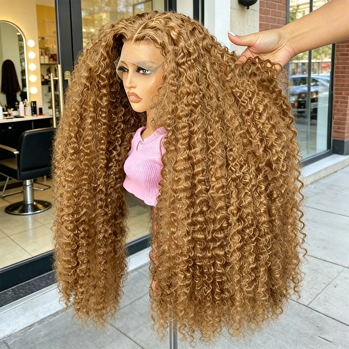 34 38Inch Honey Blonde Wig Human Hair Deep Wave 13x6 Hd Lace Frontal