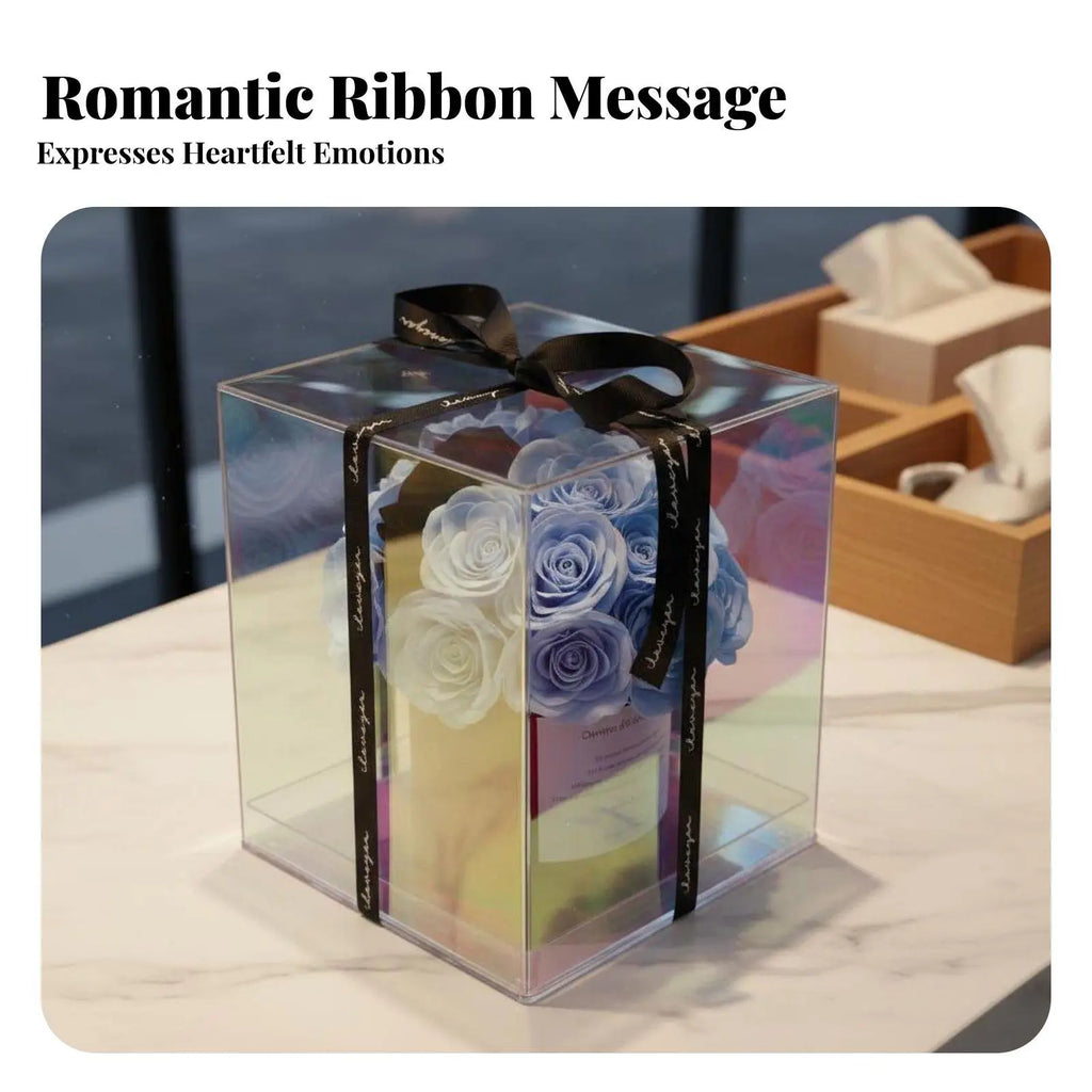 Acrylic Soap Bouquet Everlasting Scented Rose Arrangement Artificial Flower Gift Box for Home Decor