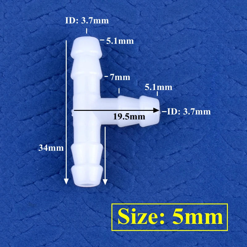 5~200pcs 4~13mm White PE Tee Connector Aquarium Tank Adapter Air Pump Hose Pagoda Joints Garden Irrigation Water Pipe Connectors