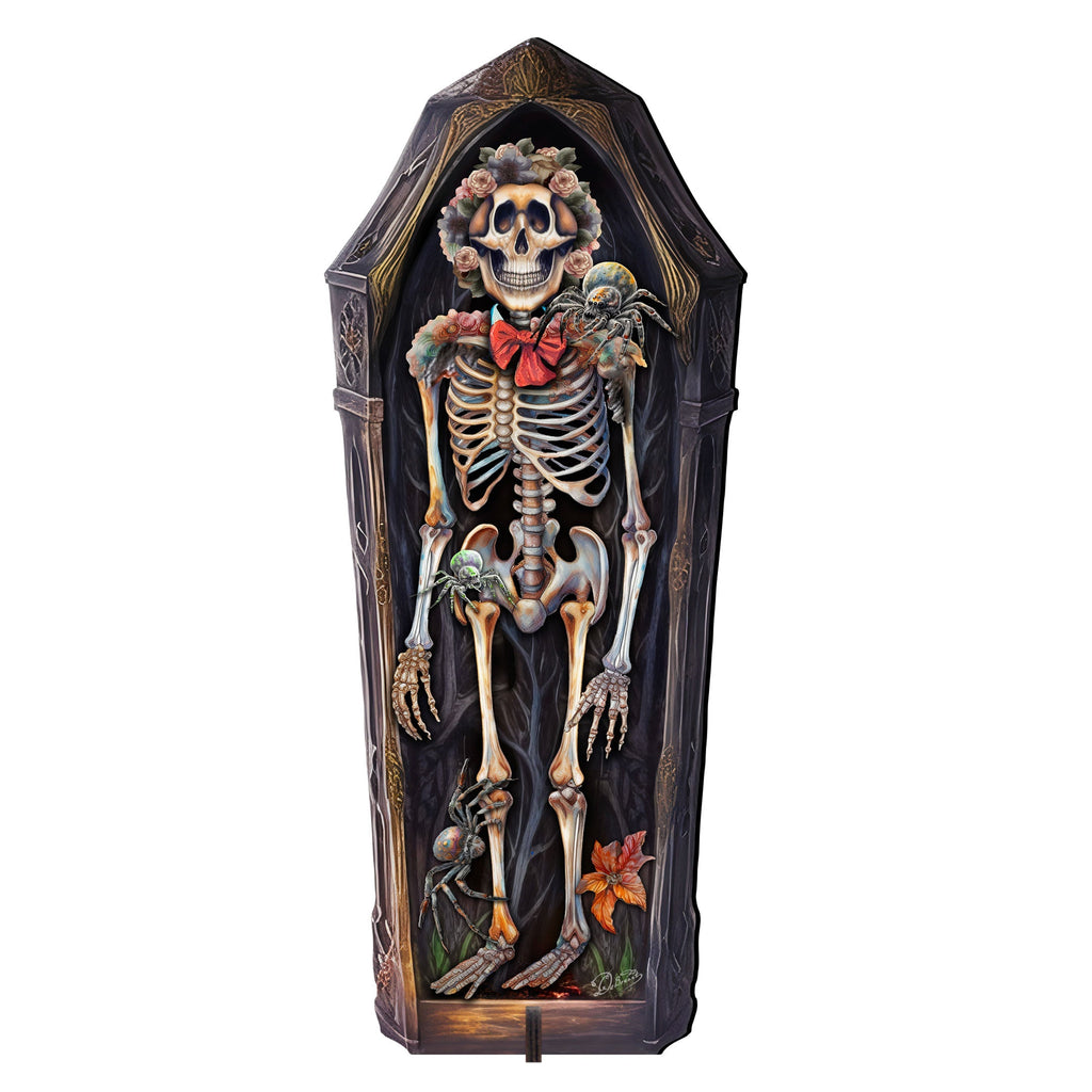 Halloween Skeleton Coffin Freestanding Decor - Garden by G. Debrekht