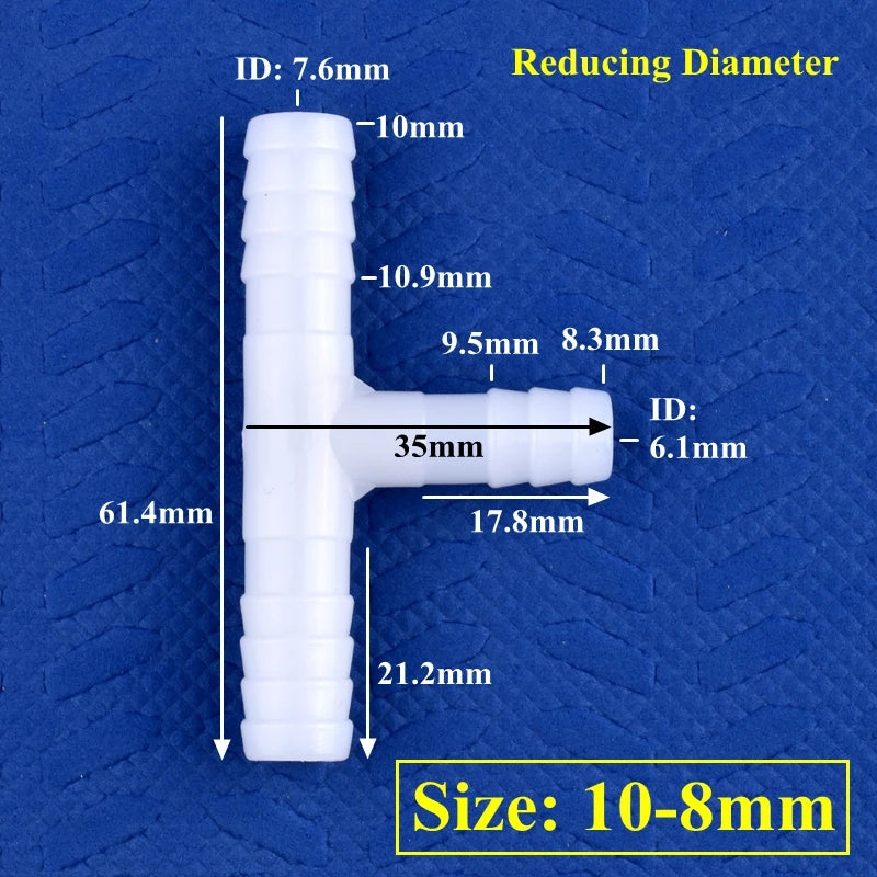 5~200pcs 4~13mm White PE Tee Connector Aquarium Tank Adapter Air Pump Hose Pagoda Joints Garden Irrigation Water Pipe Connectors