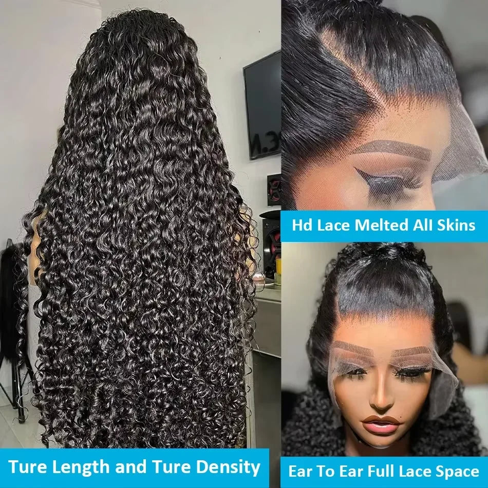 Deep Wave 13x4 Hd Lace Front Human Hair Wig 42 Inch 13x6 Hd Frontal