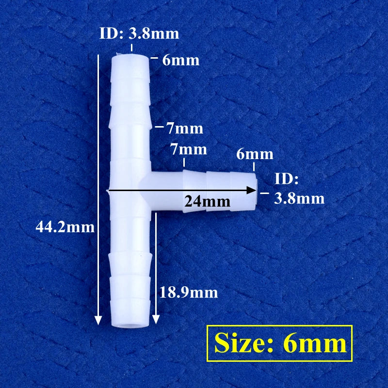 5~200pcs 4~13mm White PE Tee Connector Aquarium Tank Adapter Air Pump Hose Pagoda Joints Garden Irrigation Water Pipe Connectors