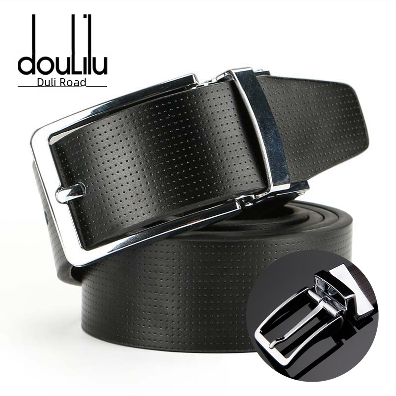 Men's Reversible Genuine Leather Belt with Rotating Buckle