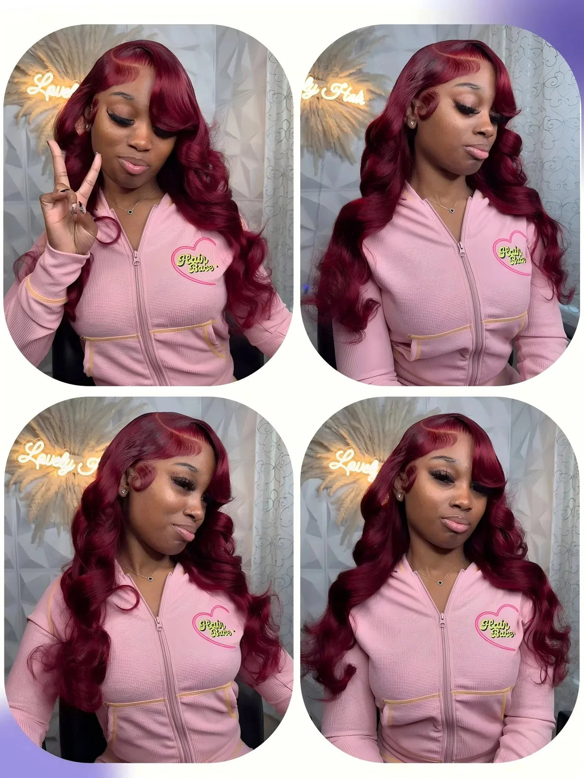 HD Transparent 99J Burgundy Body Wave Lace Front Wig Pre Plucked 13x4