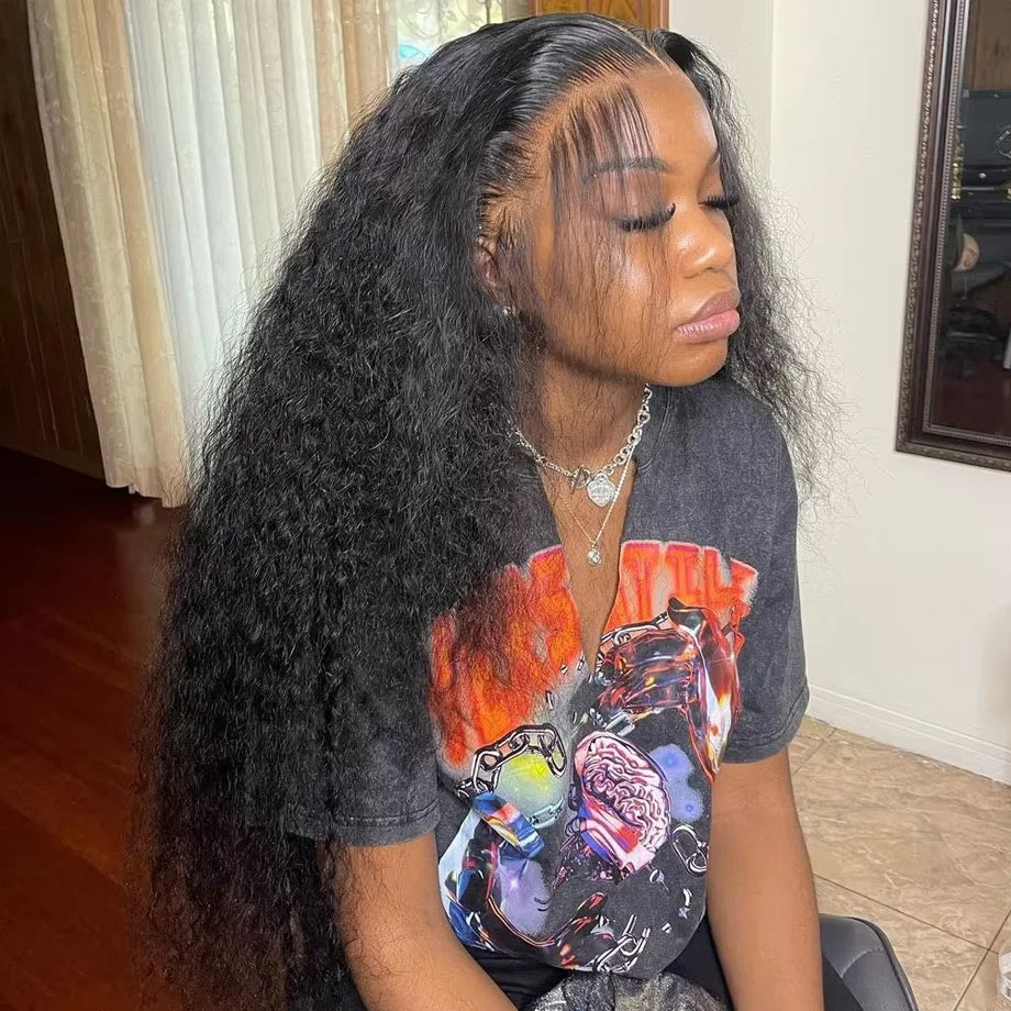 Deep Wave Human Hair 13x4 13x6 HD Lace Front Wig 7x6 Pre Plucked For