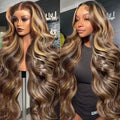 High Inch P4/27 Highlight Ombre Brown 13x6 HD Lace Frontal Wig Honey