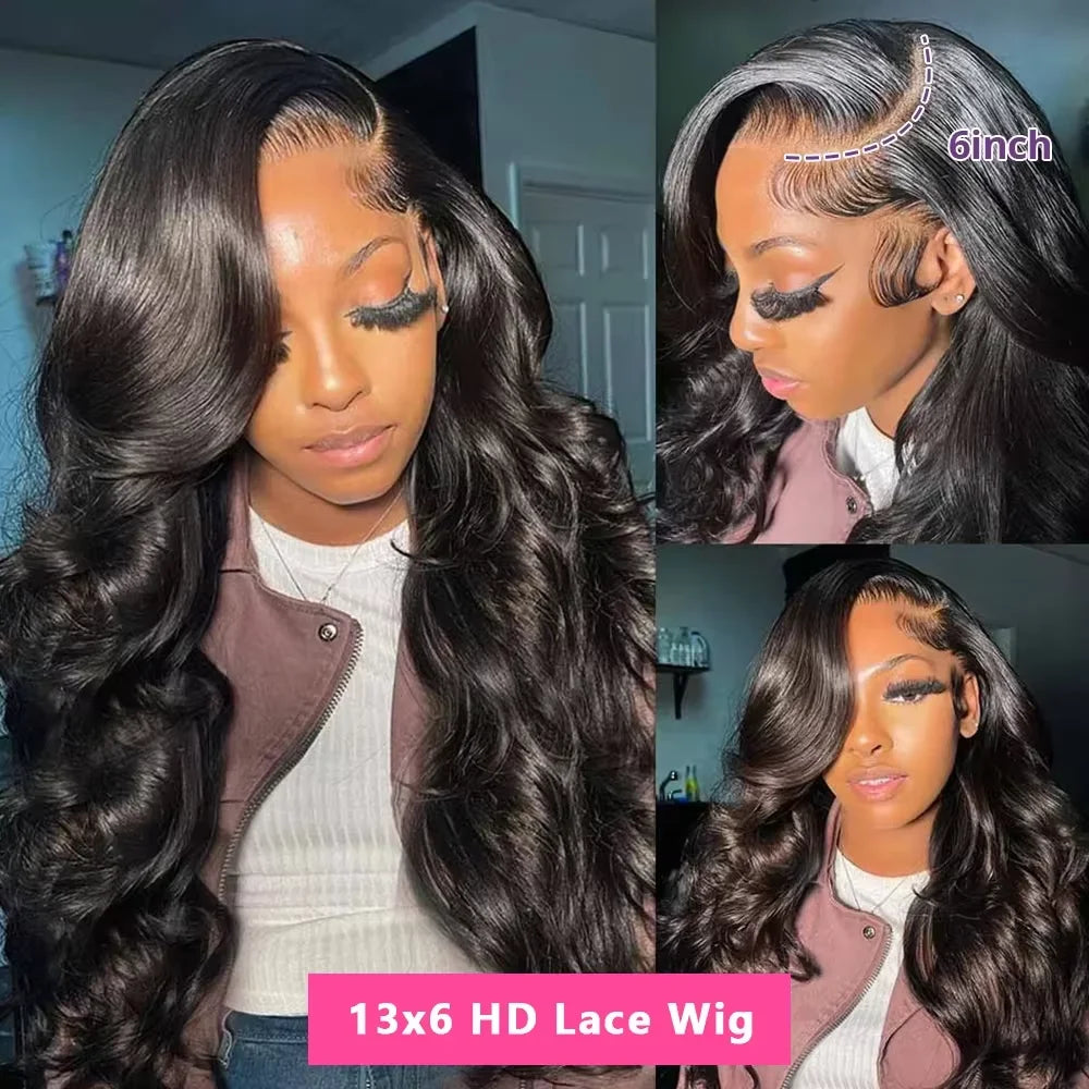 Brazilian Body Wave Raw 220% Density 30 32 Inch 13x6 HD Lace Front