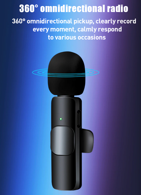 Wireless Lavalier Microphone for iPhone and Android