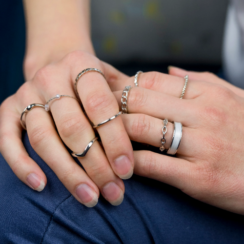 10 Piece Silver & Gold Tribal Midi Stackable Ring Set