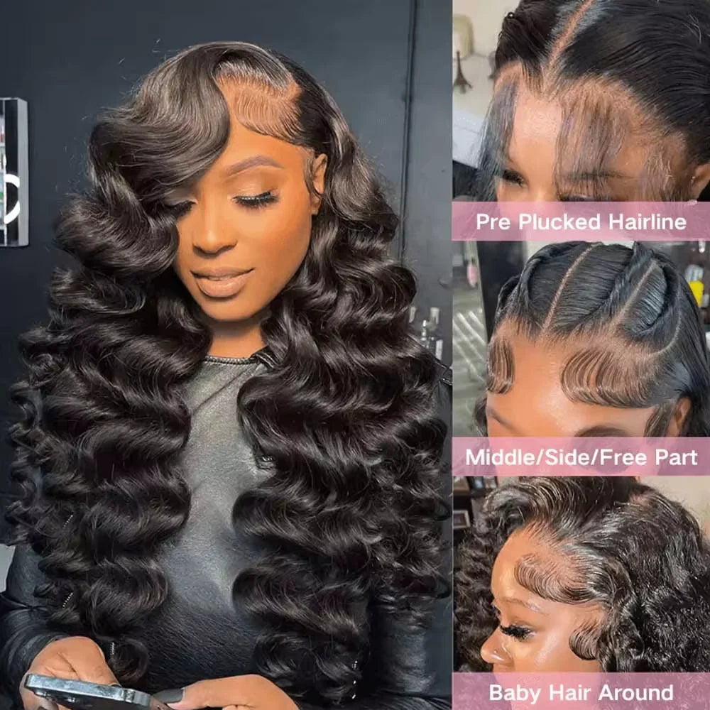 Deep Wave Human Hair 13x4 13x6 HD Lace Front Wig 7x6 Pre Plucked For