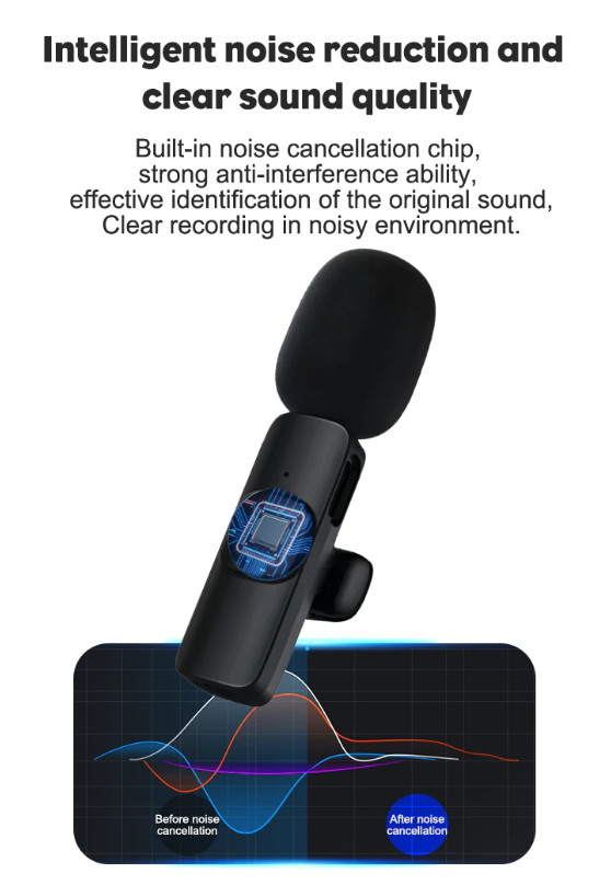 Wireless Lavalier Microphone for iPhone and Android