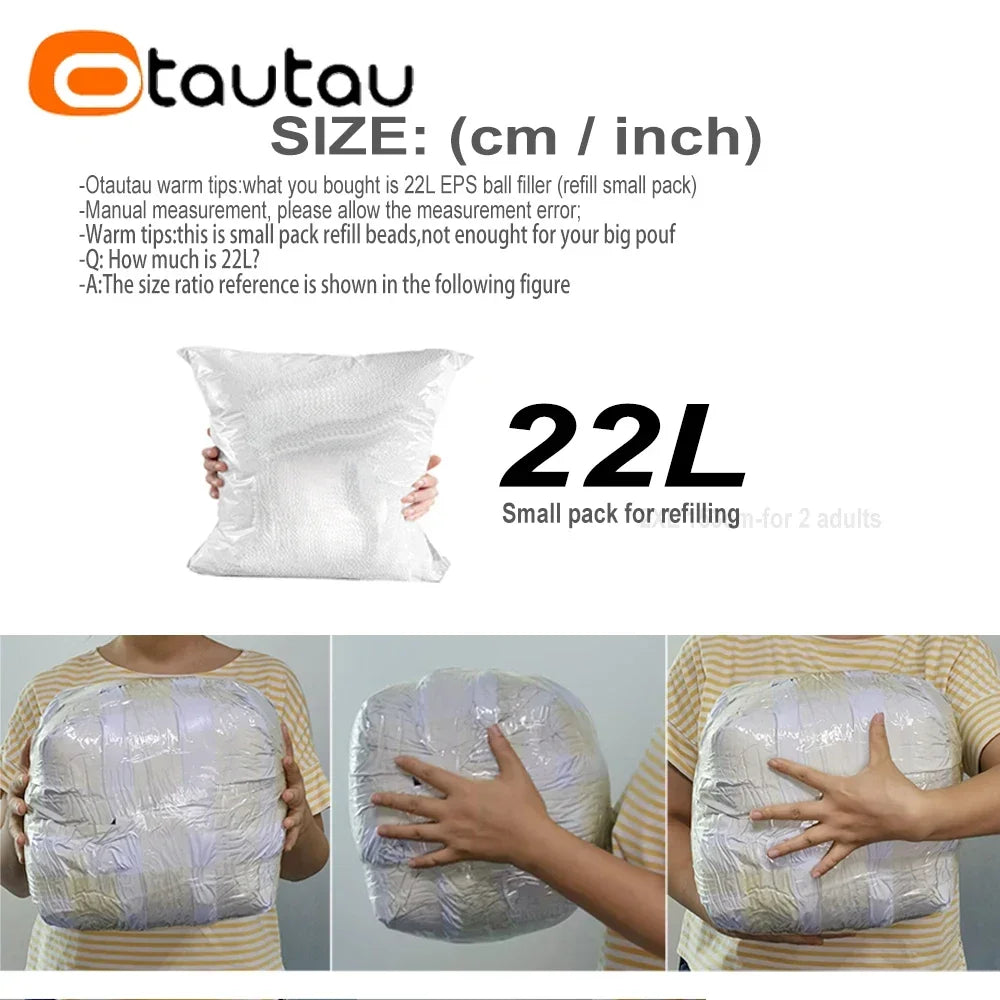 OTAUTAU 22L 3-5mm EPS Ball Pouf Refill Filler Foam Polystyrene Bean Bag Sofa Chair Pillow Doll Filling Artificial Snow TL003