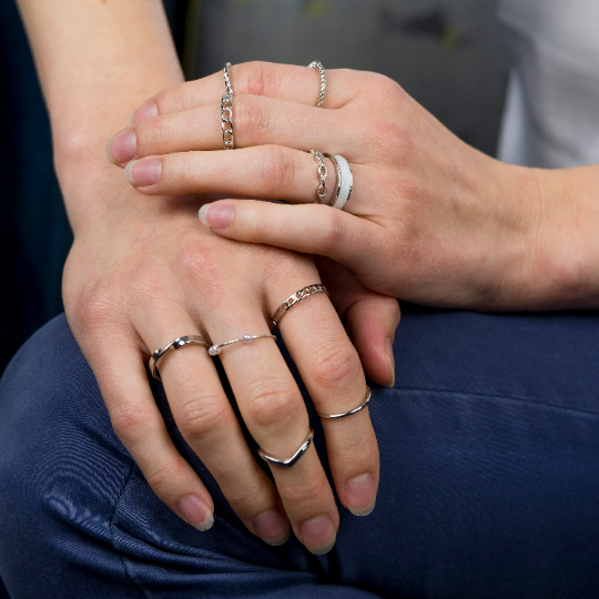 10 Piece Silver & Gold Tribal Midi Stackable Ring Set