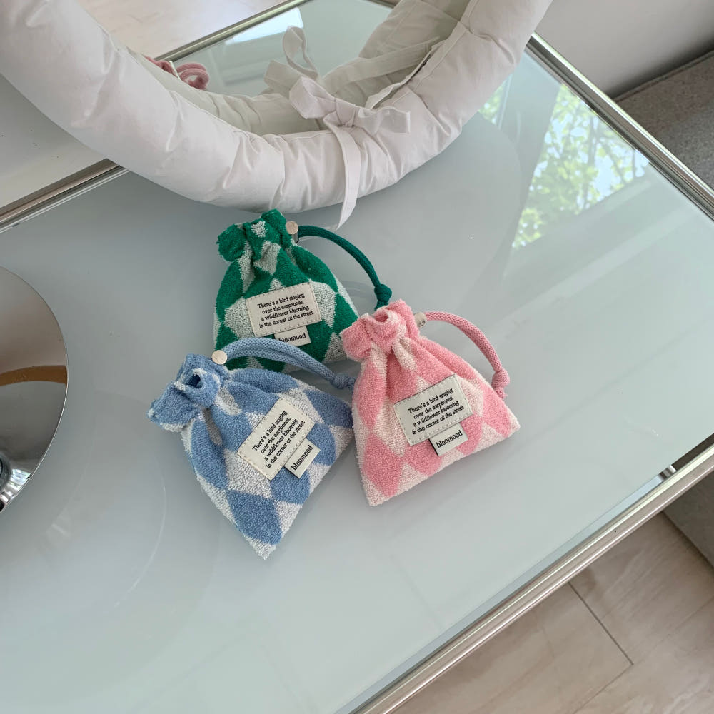 Bloomood Terry Check AirPods/Buds Pouch
