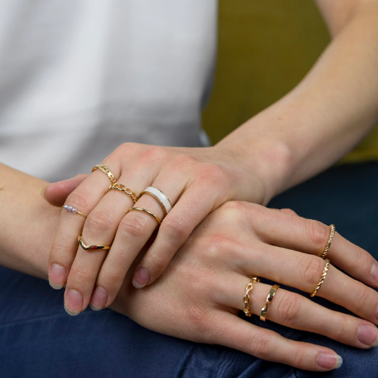 10 Piece Silver & Gold Tribal Midi Stackable Ring Set