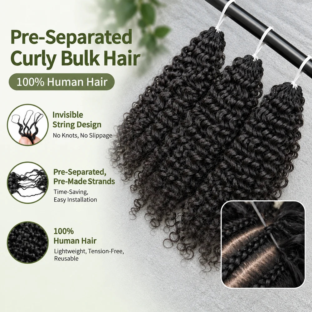 Kinky Curly Human Hair Crochet Extensions Small Spiral Curls Feather