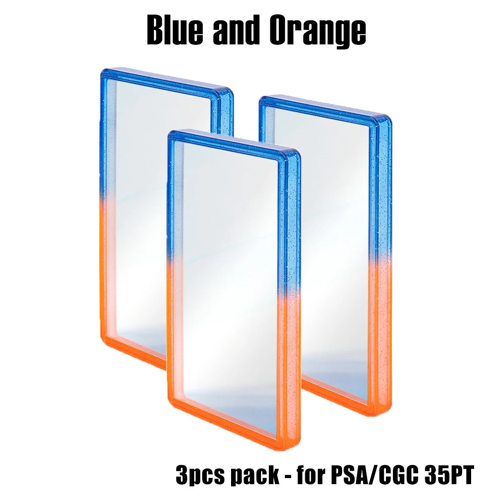Stackable Slab Case for PSA CGC 35PT Graded Card, TPU Slab Bumper Protector with Back Panel ,Multicolor Gillter, For PTCG