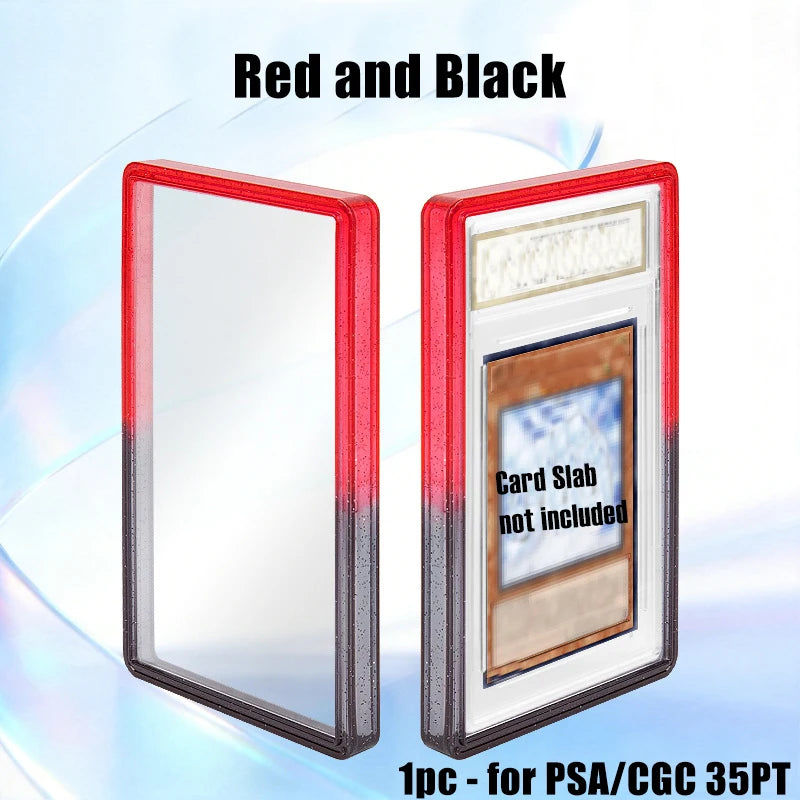 Stackable Slab Case for PSA CGC 35PT Graded Card, TPU Slab Bumper Protector with Back Panel ,Multicolor Gillter, For PTCG