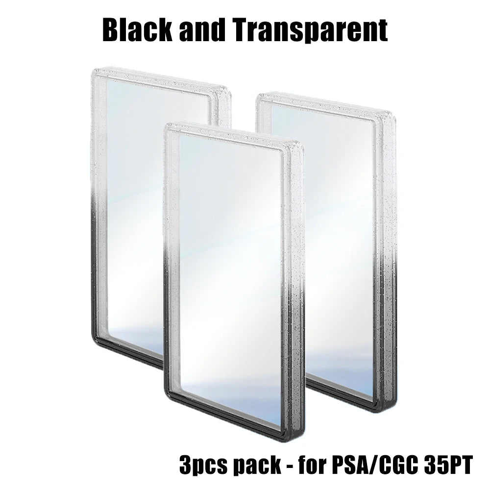 Stackable Slab Case for PSA CGC 35PT Graded Card, TPU Slab Bumper Protector with Back Panel ,Multicolor Gillter, For PTCG