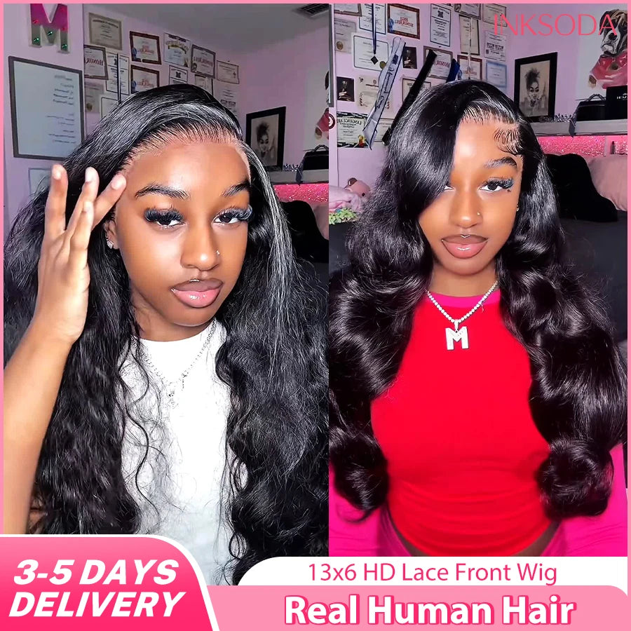 180-220% Density Natural Black 13x6 13x4 HD Transparent Lace Front