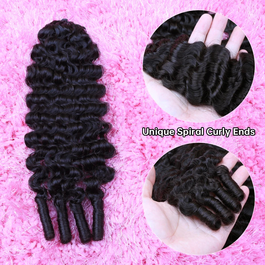 100% Human Hair Feather Crochet Pre Looped Invisible Miracle Knots