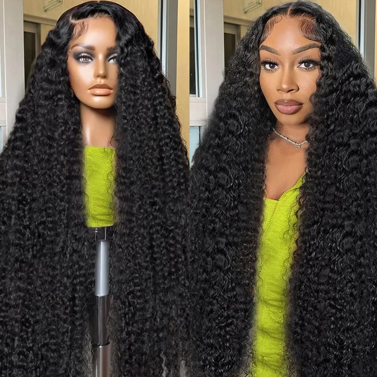 Deep Wave Human Hair Front Wig 13x4 13x6 7x6 HD Lace 40 42 Inches