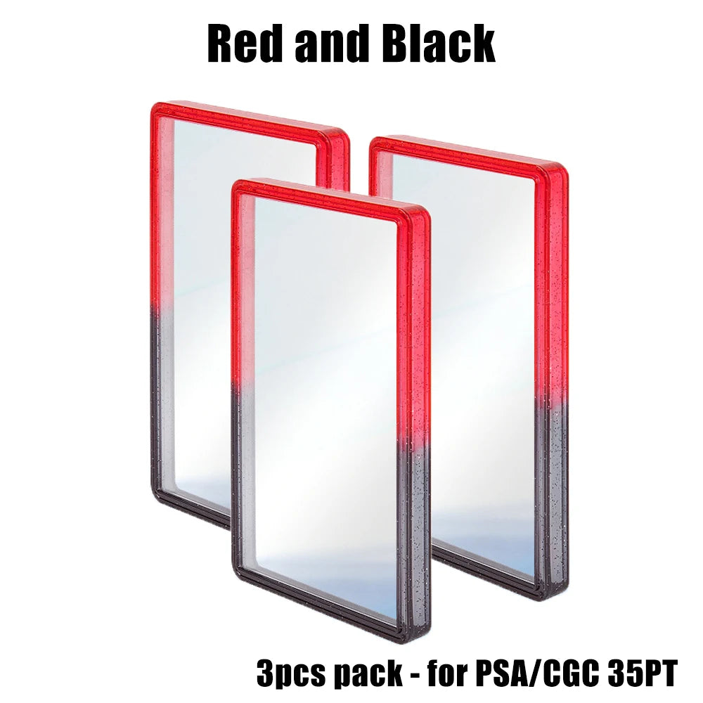 Stackable Slab Case for PSA CGC 35PT Graded Card, TPU Slab Bumper Protector with Back Panel ,Multicolor Gillter, For PTCG