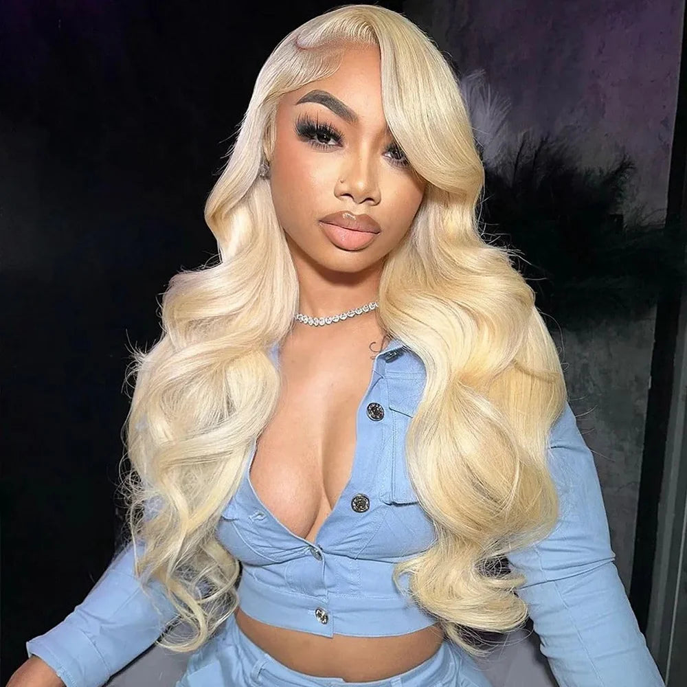 613 Honey Blonde Body Wave Brazilian Human Hair Wig 13x4 13x6 HD Lace
