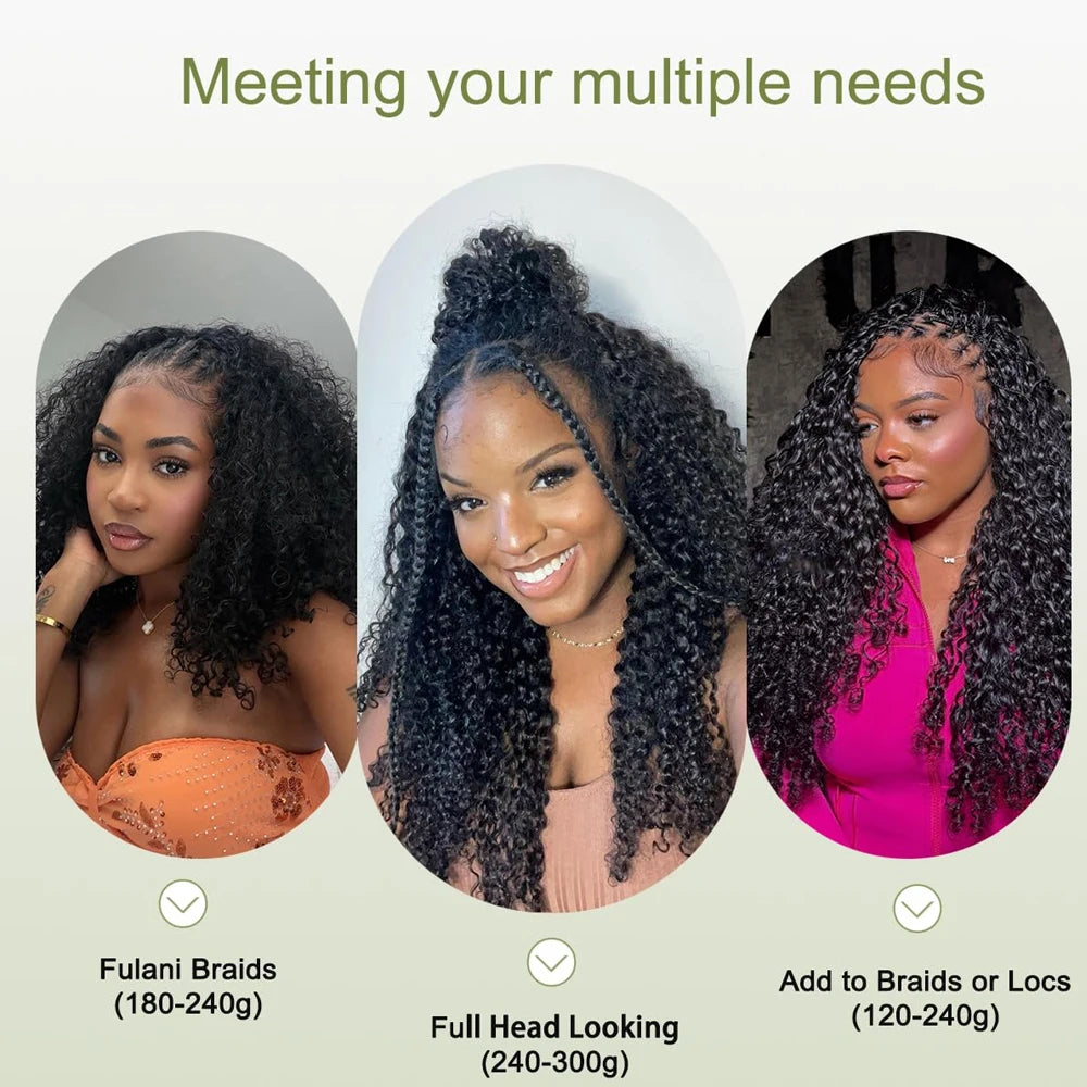 Kinky Curly Human Hair Crochet Extensions Small Spiral Curls Feather