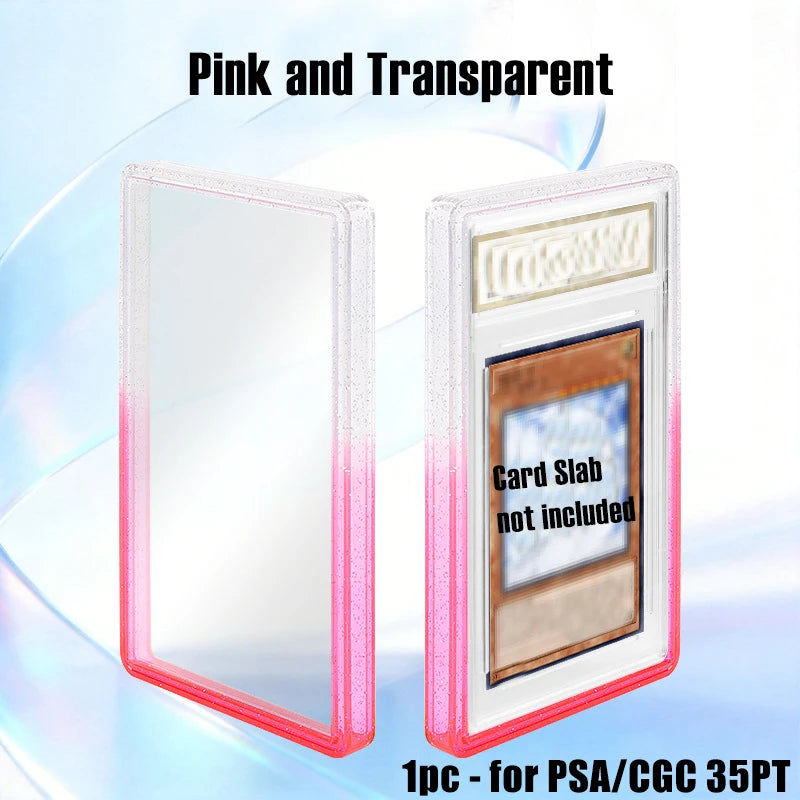 Stackable Slab Case for PSA CGC 35PT Graded Card, TPU Slab Bumper Protector with Back Panel ,Multicolor Gillter, For PTCG