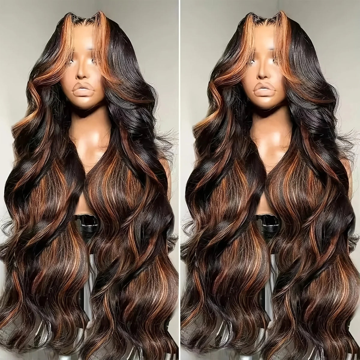 P1B30 Body Wave Highlight Ombre Human Hair Wigs 230 Density 13x6 HD Lace Frontal Wigs Pre Plucked Brazilian 13X4 Lace For Women